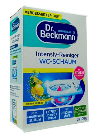 Dr Beckmann Aktywny Węgiel do WC Aktywna Piana do Czyszczenia 3x100g Lemon