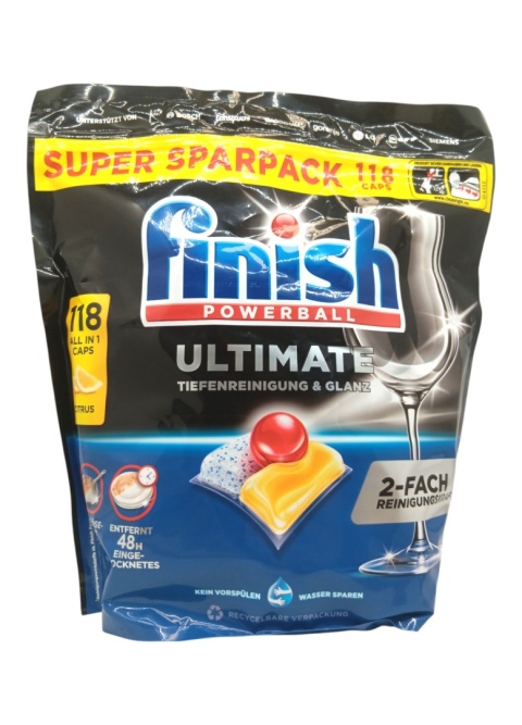 KAPSUŁKI DO ZMYWARKI FINISH ULTIMATE ALL IN 1 CITRUS 118 szt Niemieckie DE