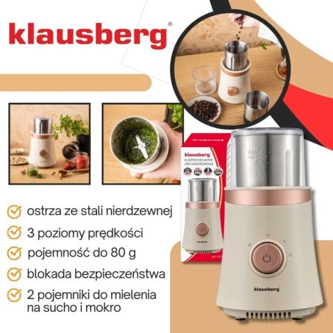 ELEKTRYCZNY MŁYNEK DO KAWY PRZYPRAW OWOCÓW KLAUSBERG KB-7993