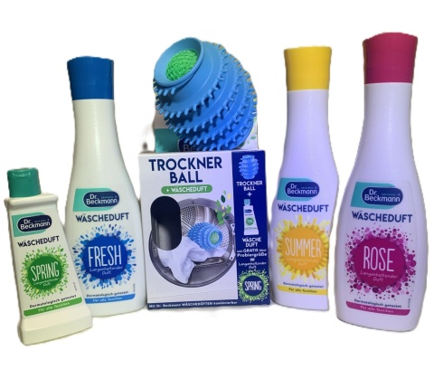 Dr. Beckmann zestaw do suszarek: kula i 3 perfumy summer rose fresh