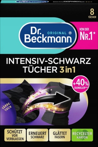 Dr Beckmann 3w1 Chusteczki do Prania Czarnego Odnowa Koloru 8szt