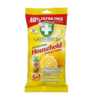 Green Shield Household Antybakteryjne Chusteczki Mokre Uniwersalne 70szt