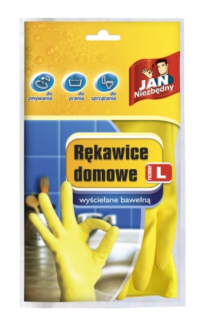 Jan Niezbędny Rękawice Gumowe Wyściełane Bawełną rozmiar L