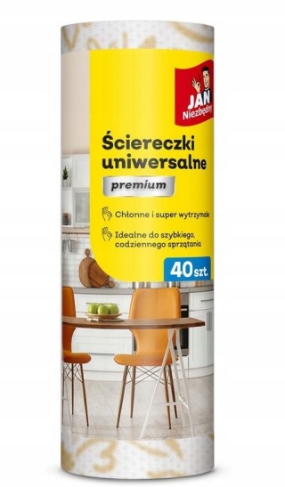 Jan Niezbędny Ściereczki uniwersalne Premium na rolce 40 szt. 1 rolka