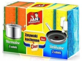 Jan Niezbędny Zmywaki Kuchenne Duo 5 szt. (3 Normalne + 2 Delikatne)