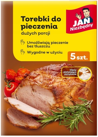 JAN NIEZBĘDNY Torebki do pieczenia DUŻYCH porcji do 3 kg 35x 43cm 5 sztuk