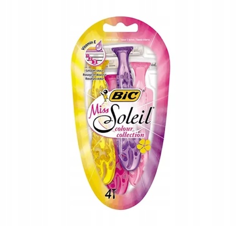 Bic Maszynka Do Golenia Miss Soleil Color Dla Kobiet 3 Ostrza 4 Sztuki