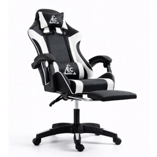 Fotel gamingowy obrotowy z podnóżkiem EC GAMING masażer KO24B