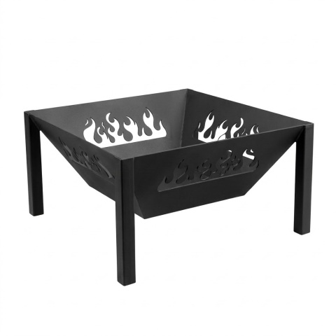 Palenisko Ogrodowe PREMIUM – Kwadratowe z Motywem Płomieni (71x71 cm)