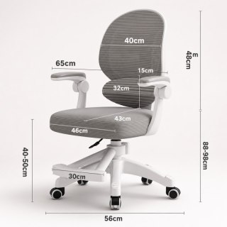 Fotel gamingowy, obrotowy do biurka dziecięcego KIDS GRAY KO53SZ