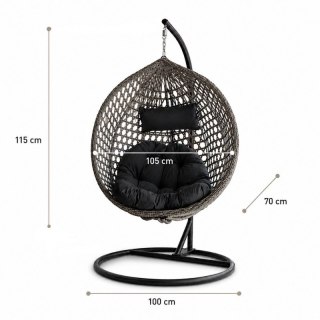 Fotel wiszący huśtawka kokon z poduszkami, pakowany w karton KR27BOX