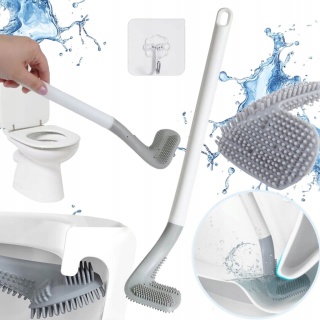 SILIKONOWA SZCZOTKA TOALETOWA DO TOALETY MUSZLI CERAMIKI WC HAK ŁAZIENKOWA