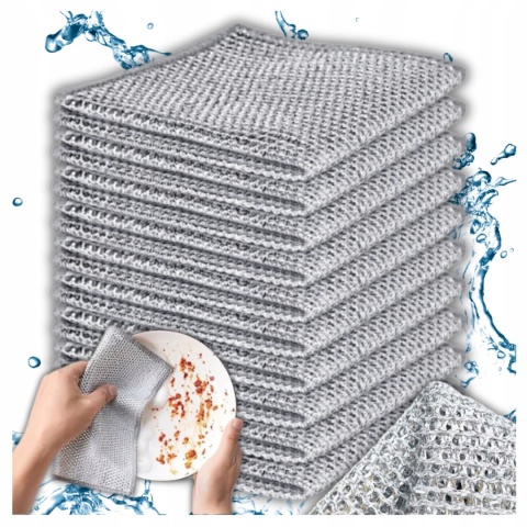 Ściereczki kuchenne druciane 10 szt 20x20 cm do naczyń garnków patelni