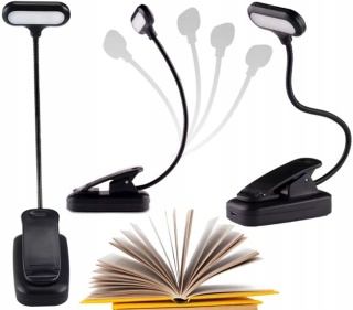 Lampka do Czytania LED z Klipsem Bezprzewodowa Lampka Akumulatorowa USB