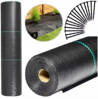 Agrotkanina czarna 1,1x50m UV 135g antychwastowa agrowłóknina + kotwy